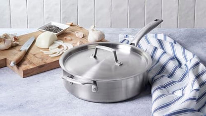 Le Creuset Essential Stainless Steel Saute Pan, 4.5 Qt.