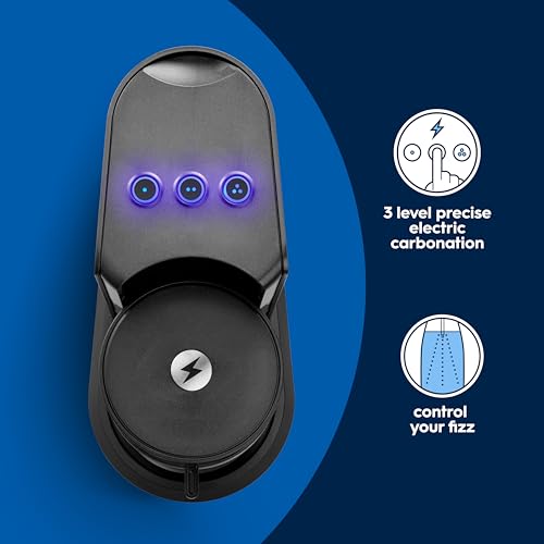 SodaStream E-Duo Sparkling Water Maker (Black) with 60L CO2, 1 BPA- Free Carbonating Bottle and (1)1L Glass Bottle