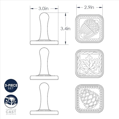 Nordic Ware Springerle Cookie Stamps (Set of 3), Sturdy Cast Aluminium Cookie Stamp Set, Cookie Press Set Made in the USA, Sturdy and Durable Biscuit Maker Press Set