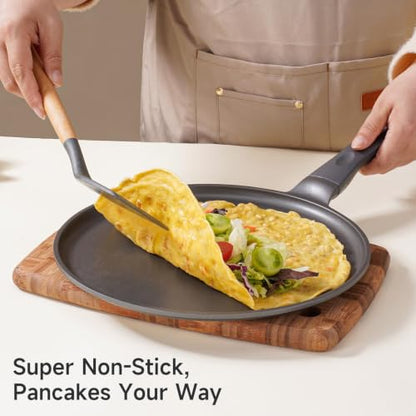JEETEE Nonstick Crepe Pan, 9.5 Inch Titanium Pancake Pan