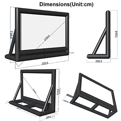 41ft/40 ft Inflatable Movie Screen Outdoor Exclude Blowers - Front and Rear Projection - Commercial Projector Screen for School, Churches, Grand Parties, Drive-in Theater(41ft Without Blowers)