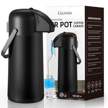 Coffee Carafe for Keeping Hot, 102OZ / 3L Airpot Coffee Dispenser with Pump