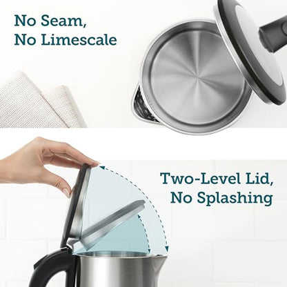 Cosori Electric Kettle, No Plastic Inner Lid, Filter & Spout, Stainless Steel Tea Kettle, Automatic Shut Off & Boil-Dry Protection, Durable Tea Kettle Boiler & Heater, 1.5L/1500W, Silver