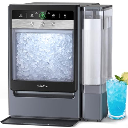 Nugget Ice Maker Countertop 60lbs/24H, 5-Min Ice Output, UV-C Purify