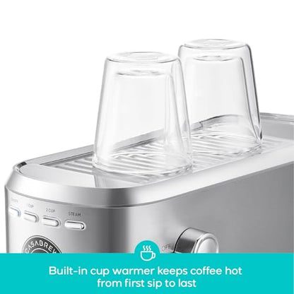 CASABREWS 5418 BASIC Stainless Steel Espresso Machine with Steam Wand