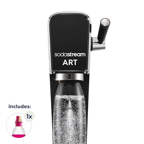 SodaStream Art Sparkling Water Maker (Black) with CO2 and Dishwasher Safe Bottle
