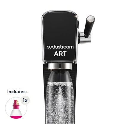 SodaStream Art Sparkling Water Maker (Black) with CO2 and Dishwasher Safe Bottle
