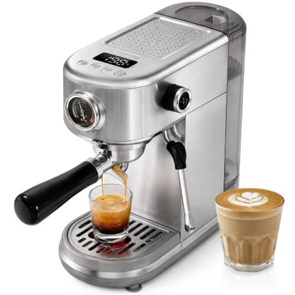 HIBREW H10B Programmable Espresso Machine with LED Display & Pressure Gauge