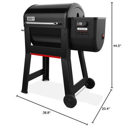 Weber Smoque™ 22‑Inch Pellet Smoker, Black – Outdoor BBQ Pellet Grill Up to 500 Degrees with SmokeBoost, SmoqueVent Airflow System & Rapid React PID Temperature Control