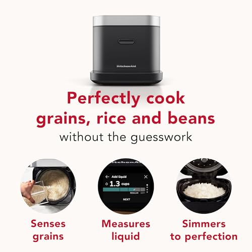 KitchenAid Compact 8 Cup Grain and Rice Cooker, Integrated Scale, KGC2154BM