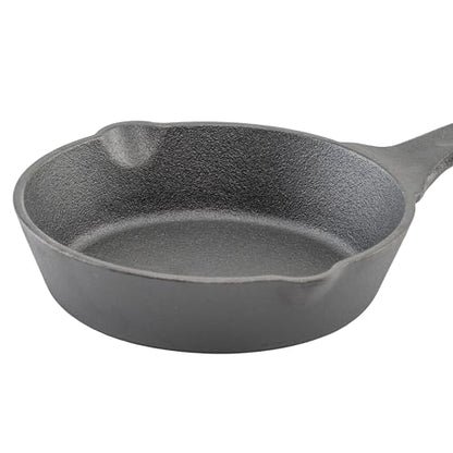 Winco Commercial-Grade Cast Iron Skillet with Handle, 6"