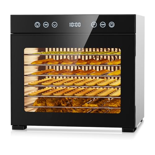 PSIIDAN Upgraded Food Dehydrator Machine, 650W Powerful Dehydrator with 8 Stainless Steel Trays & Interior Light, Adjustable Timer and Temperature for Jerky, Fruits, Herbs, Dog Treats