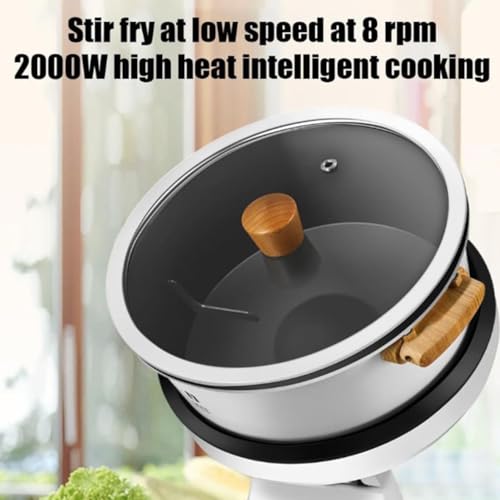 Auto Cooking Wok Fried Rice Machine, 8L 2000W Automatic Cooking Machine,3-Speed Pot Body Adjustment, Automatic Thermal Cleaning, Perfect for Christmas & New Year Parties