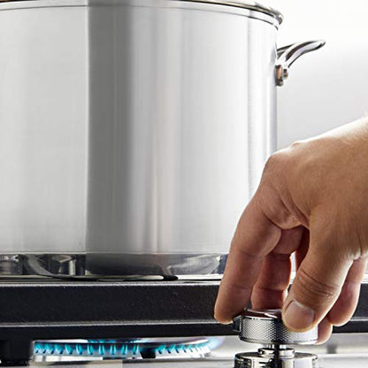 KitchenAid 71003 3-Ply Base Brushed Stainless Steel Stock Pot/Stockpot with Lid, 8 Quart