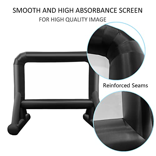 16 FT Inflatable Projector Screen for Outdoor Movies - Easy Setup Blow-Up Screen with Quiet Fan for Outdoor Movie Nights, Backyard Events, and Parties (Dual Support)