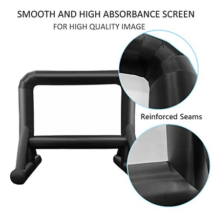 16 FT Inflatable Projector Screen for Outdoor Movies - Easy Setup Blow-Up Screen with Quiet Fan for Outdoor Movie Nights, Backyard Events, and Parties (Dual Support)