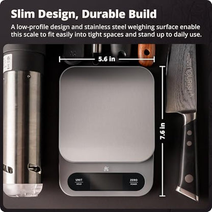 Greater Goods Digital Food Scale for Kitchen & Baking, 10kg/22lb High-Capacity Weight Scale with 1g Precision, Stainless Steel Platform, Hi-Def LCD, Ideal for Bread, Sourdough & Bulk Cooking