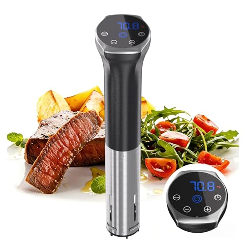 1100W Sous Vide Machine Upgraded Sous Vide Cooker Ultra-Quiet Precision Immersion Circulator with Touch Control & Digital Timer, IPX7 Waterproof Sous Vide Cooker for Home Chefs
