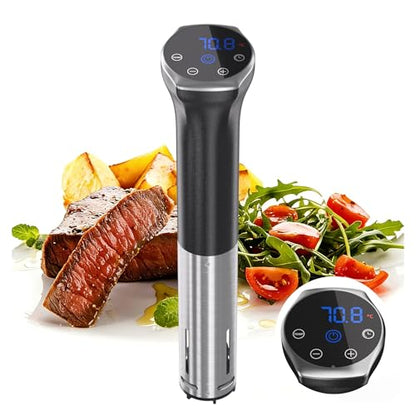 1100W Sous Vide Machine Upgraded Sous Vide Cooker Ultra-Quiet Precision Immersion Circulator with Touch Control & Digital Timer, IPX7 Waterproof Sous Vide Cooker for Home Chefs