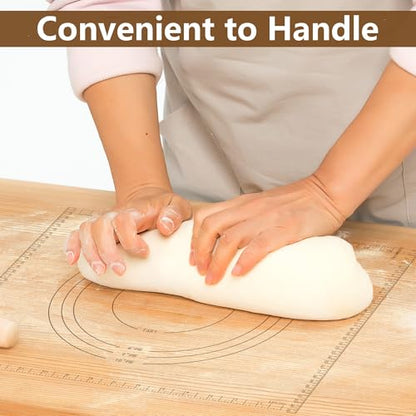 Qriocioa Reversible Wooden Pastry Board 24’’ x 20’’ Kneading Board for Rolling Dough Bread Cutting Board with Lip Pastry Baking Board with Engraved Ruler & Pie Board Template for Counter Top Kitchen