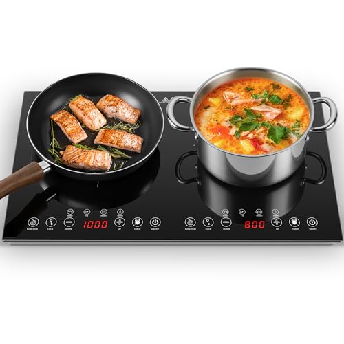 Portable Double Induction Cooktop, 1800W 2 Burner Induction Burner