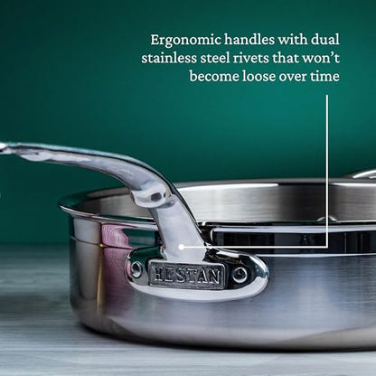 ProBond Forged 3.5-Quart Professional Clad Stainless Steel Sauté Pan with Lid