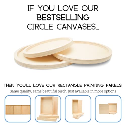 Woodpeckers Set of 3 Nesting Wood Tray for Crafts & Resin Art, Canvas Panel, Circle Wood Sign Blank