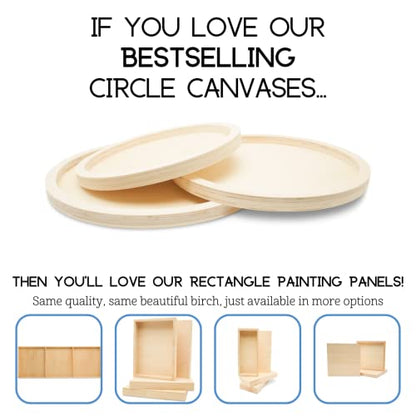 Woodpeckers Set of 3 Nesting Wood Tray for Crafts & Resin Art, Canvas Panel, Circle Wood Sign Blank