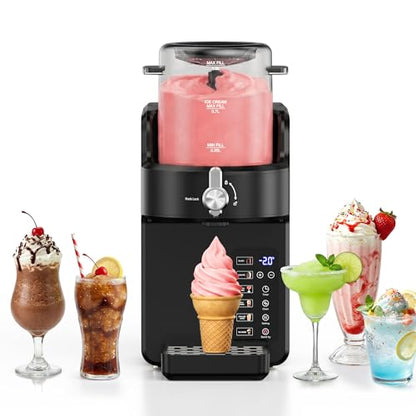 YOIMOIMO 2-in-1 Slushie Machine & Soft Serve Ice Cream Maker with 6 Presets