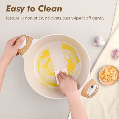 SENSARTE Ceramic Cookware Sets, Pots and Pans Set Non stick, Non toxic Healthy Induction Cookware, 26 Pcs Nonstick Kitchen Cooking Set, w/Frying Pans Set, Saucepans Set