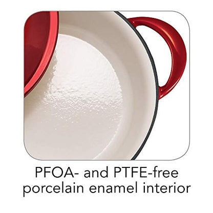 Tramontina Enameled Cast Iron 7-Quart Covered Round Dutch Oven (Red)