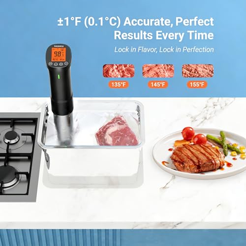 INKBIRD 2.4G WIFI Sous Vide Cooker Bundle with Vacuum Sealer Machine,1000W Sous-Vide Kits, Immersion Circulator for Sous Vide Mahine with 14 Preset Recipes on Thermal Immersion
