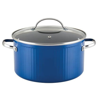 Farberware Style Nonstick Cookware Stockpot, 6 Quart, Blue