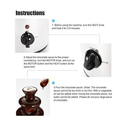 Stainless Steel Chocolate Fountain Chocolate Fondue Maker Four layer Chocolate Fondue Machine large capacity easy to for cafes restaurants(British Flag Type), chocolate fountain