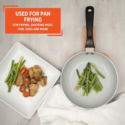 IMUSA 8" Premier Ceramic Nonstick Fry Pan with Cool Touch Handle, Matte Black