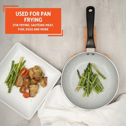 IMUSA 8" Premier Ceramic Nonstick Fry Pan with Cool Touch Handle, Matte Black