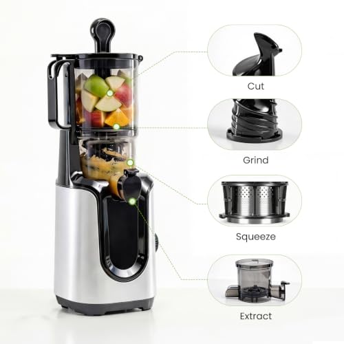 KMFurnila Juicer Machines, Electric Slow Masticating Cold Press Juicer