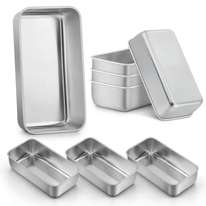 LIANYU Loaf Pans 9x5 Inch, 8 Pack Bread Pans for Baking, Stainless Steel Baking Pans, Loaf Tins for Homemade Bread Brownies and Pound Cakes, Dishwasher Safe