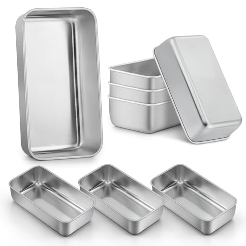 LIANYU Loaf Pans 9x5 Inch, 8 Pack Bread Pans for Baking, Stainless Steel Baking Pans, Loaf Tins for Homemade Bread Brownies and Pound Cakes, Dishwasher Safe