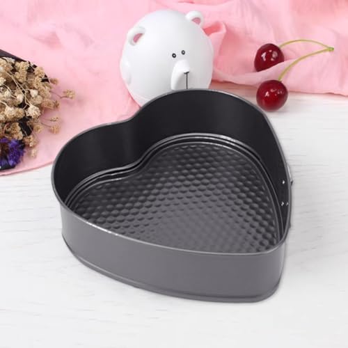 Trivolein 3pcs Springform Pan, 7,8,9 Inch Cheesecake Pans with Removable Bottom, Carbon Steel Baking Pans Nonstick Baking Tin Cake Mould for Small Pizza Pie (Heart Shape)