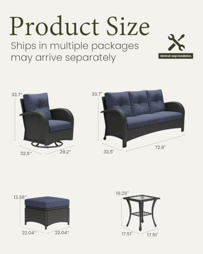 LayinSun 6 Pieces Outdoor Patio Furniture Set