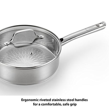 T-fal Performa Stainless Steel Cookware Set 12 Piece Induction Oven Broiler Safe 500F Pots and Pans, Dishwasher Safe Silver