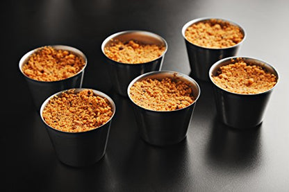 EHOMEA2Z Ramekins Stainless Steel Condiment Sauce Cups, Metal Ramekins, Commercial Grade, Multifunctional, Ideal for All Hot and Cold Sauces, Individual Portion Cups (12, 2.5 oz)