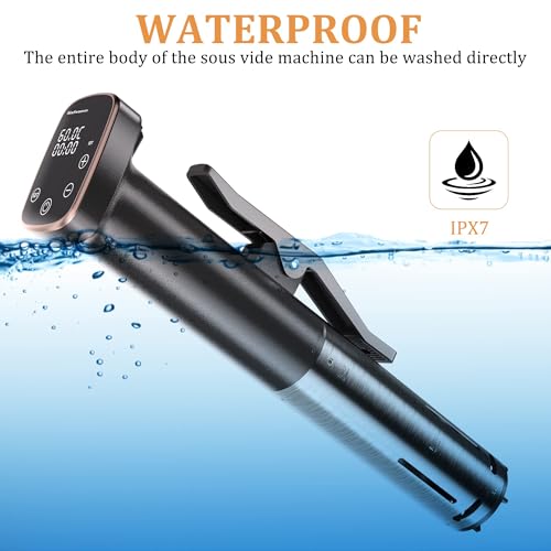 Sixfivsevn Sous Vide Cooker, Sous Vide Machine 1100 W, Immersion Circulator Precisional Cooker with Touch Control, Accurate Temperature, Ultra-quiet, IPX7 Waterproof, Fast Heating and Time Control