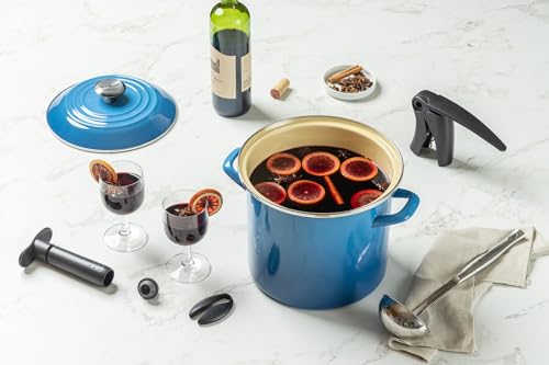 Le Creuset Enamel on Steel Traditional Stockpot, 6 qt., Marseille with Stainless Steel Knob