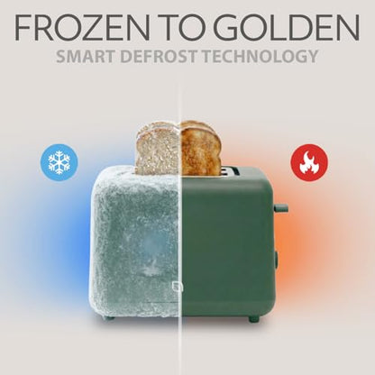 WILLOW Eco Series 2-Slice Toaster, Extra-Wide Slots for Bagels & Artisan Bread, 6 Shade Browning Settings, High-Lift Toast Boost, Removable Crumb Tray, Cancel/Defrost Buttons, Toaster 2 Slice