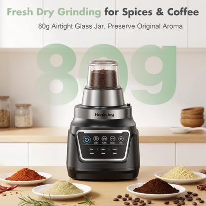 HoninJoy 14-in-1 Food Processor Blender Combo, All-in-One Kitchen Blender