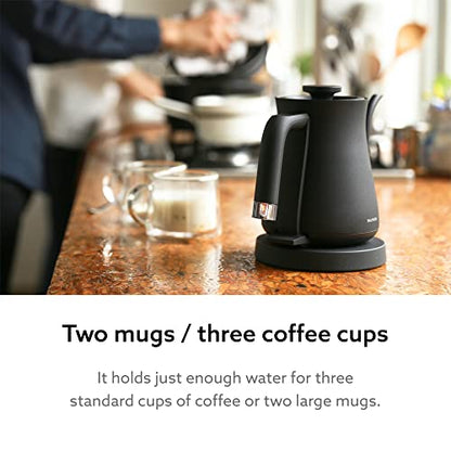 BALMUDA The Kettle | Electric Gooseneck Kettle | Lightweight | Stainless Steel | 0.6L (20fl oz) Capacity | Neon Light Indicator | Perfect for Tea and Coffee | US Version | Black