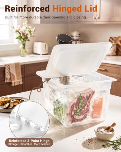 EVERIE 12QT Sous Vide Container BPA-Free with Reinforced Hinged Lid