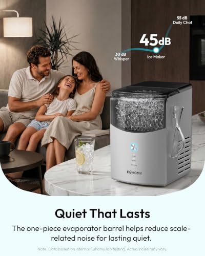 Euhomy Countertop Nugget Ice Maker, 35lbs Daily Sonic Crushed Ice Machine